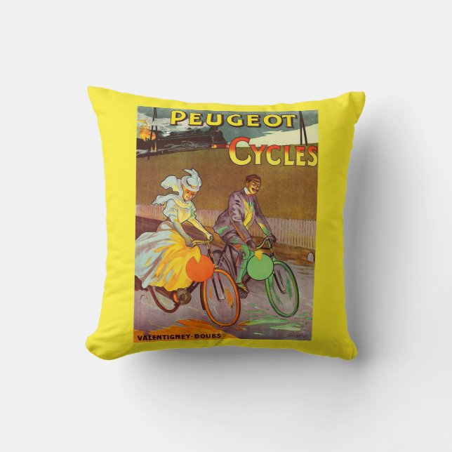 Coussin circa 1900 Peugeot bicyclettes et (Recto)