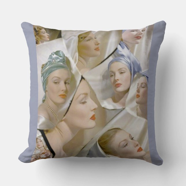 Coussin circa 1940 belle impression femme (Recto)