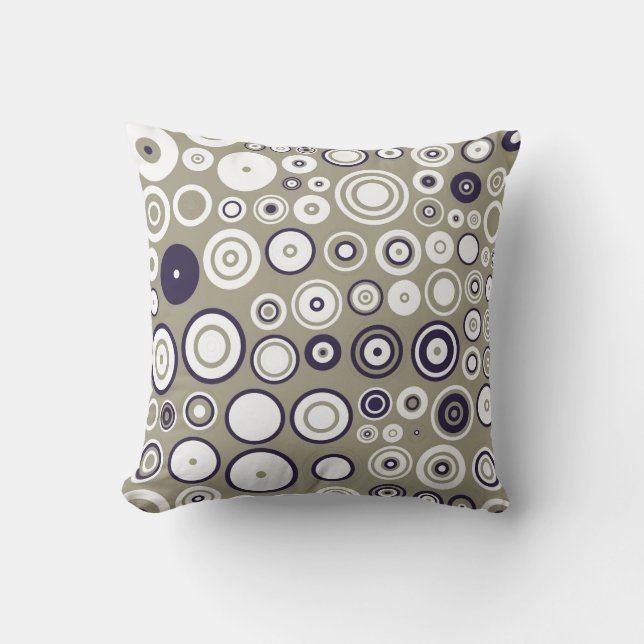 Coussin Circles Mode Rétro Motif Art Design Abstrait (Recto)
