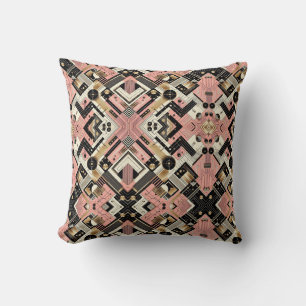 Coussin Circuit imprimé abstrait - Rétro Moderne du Milieu
