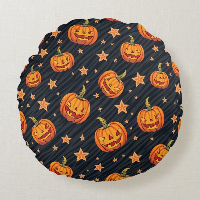 Coussin circulaire à thème Halloween (Devant)