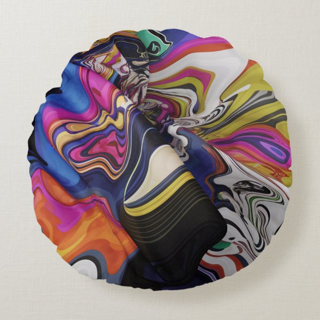 coussin circulaire de conception abstrait (Devant)