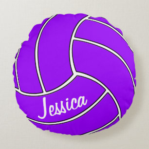 Coussin circulaire de volley-ball mauve personnali
