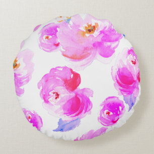 Coussin circulaire Fuchsia Floral