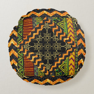 Coussin circulaire géométrique Afrocentré