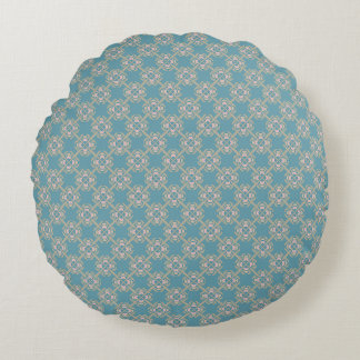 Coussin circulaire géométrique Elégance bleue turq