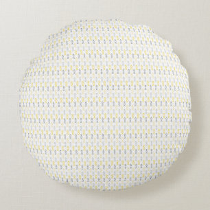 Coussin circulaire Motif jaune et gris