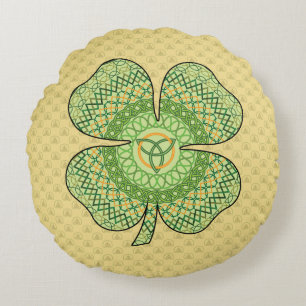 Coussin circulaire Shamrock celtique