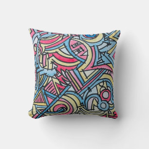 Coussin Cirque à Trois Anneaux - Art Géométrique Moderne