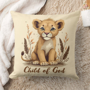 Coussin Citation adorable Lion Cub Christian Art Faith