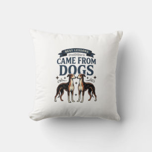 Coussin Citation Amoureux de Chien Gravure Vintage Typogra