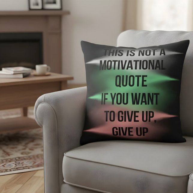 Coussin Citation Anti-Motivationnelle Abandonner Drôle Sar (Créateur téléchargé)