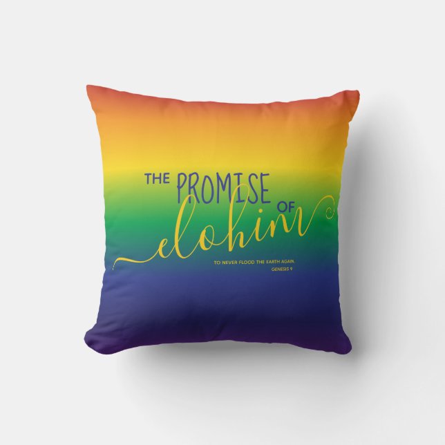 Coussin Citation Biblique Classique Arc-en-ciel (Recto)