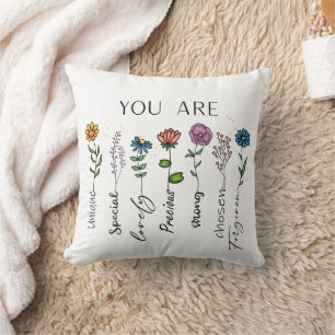 Coussin Citation biblique Inspiration Fleur sauvage Citati