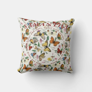Coussin Citation botanique du matin pour le papillon lunai