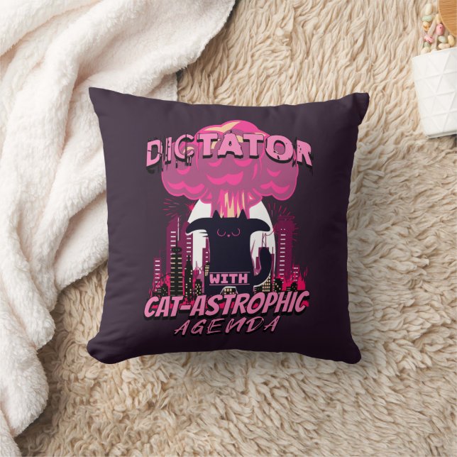 Coussin Citation Catastrophique Funny Angry Cat (Couverture)
