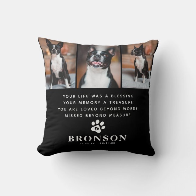 Coussin Citation commémorative personnalisée de perte d'an (Recto)