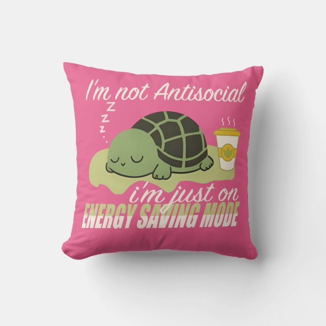 Coussin Citation d’introduction amusante Je suis juste en  (Recto)