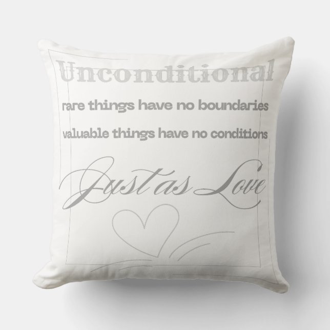 Coussin Citation d'amour inconditionnel  (Recto)