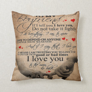 Coussin Citation d'amour pour petit ami   Décor intérieu