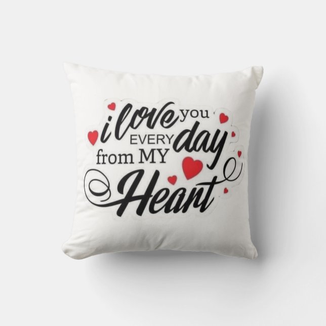 Coussin Citation d'amour romantique (Recto)
