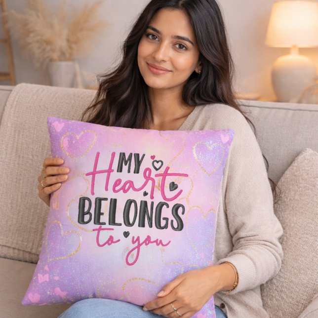 Coussin Citation d'amour romantique Cadeau de la Saint-Val (Créateur téléchargé)