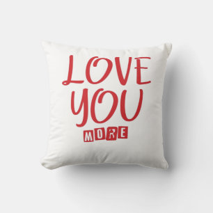 Coussin Citation d'amour simple Je t'aime plus