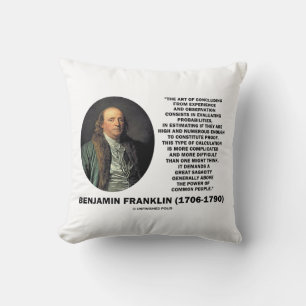 Coussin Citation de Benjamin Franklin évaluant les probabi