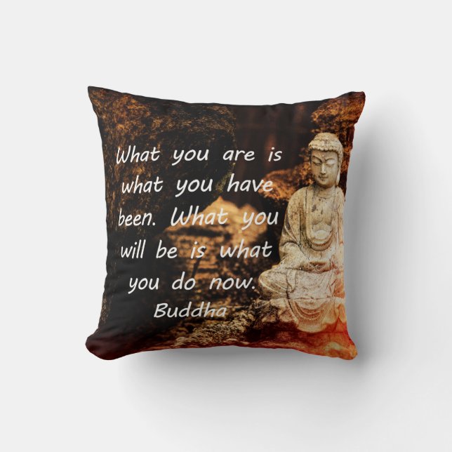Coussin Citation de bouddha inspirante (Recto)