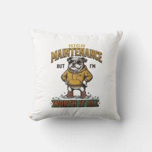 Coussin Citation de Bulldog Drôle T-Shirt Gravure Vintage