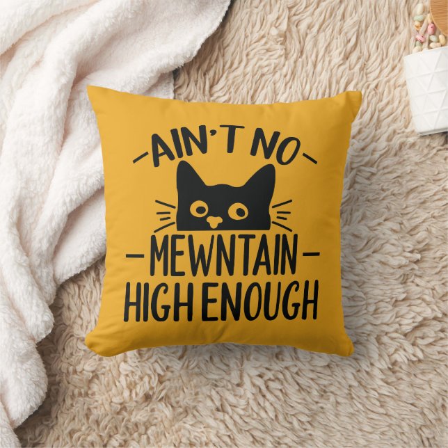 Coussin Citation de chat drôle jaune moutarde pour hommes (Couverture)