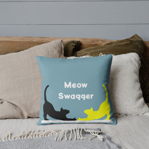 Coussin Citation de chat drôle personnalisé pour amateur d
