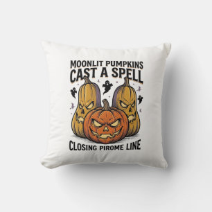 Coussin Citation de citrouille d'Halloween Jack O Lantern
