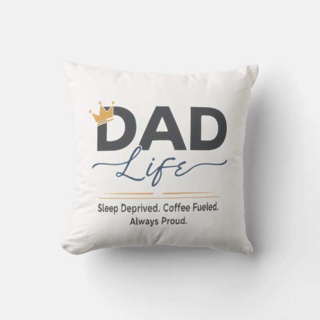 Coussin Citation de couronne de papa drôle - Café privé de (Recto)