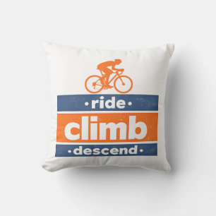 Coussin Citation de cyclisme montée descente vintage