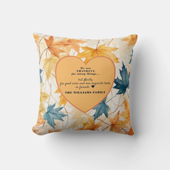 Coussin Citation de feuillage orange de la récolte d'autom (Recto)