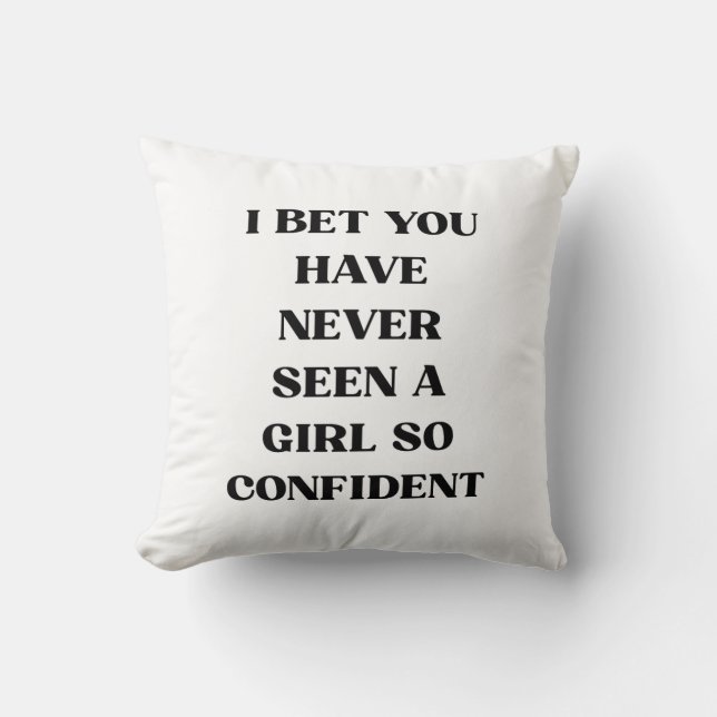 Coussin Citation de fille audacieuse et confiante – Fémini (Recto)