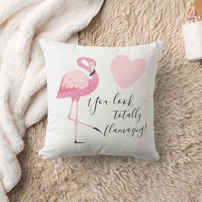 Coussin Citation de flamant rose mignonne totalement flamb (Couverture)