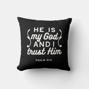 Coussin Citation de foi chrétienne – Confiez-vous en Dieu