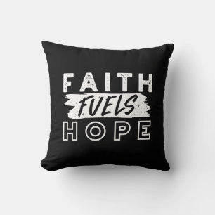 Coussin Citation de foi inspirante – La foi alimente l'esp