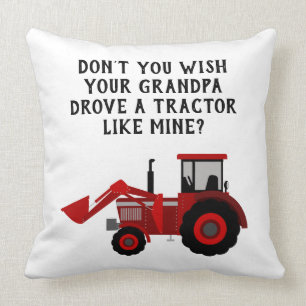 Coussin Citation de Grand-père Red Tractor