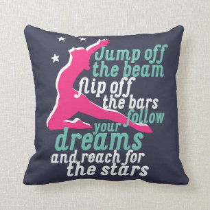 Coussin Citation de gymnastique inspirationnelle pour Gymn