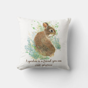 Coussin Citation de jardinage inspirante avec de l'aquarel