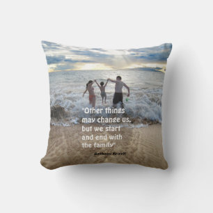 Coussin Citation de la famille Anthony Brandt fond de plag