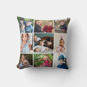 Coussin Citation de la famille Collage de photos sur mesur