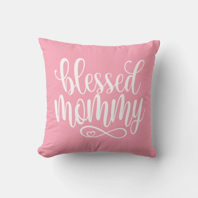 Coussin Citation de la fête de la mère de maman bienheureu (Recto)