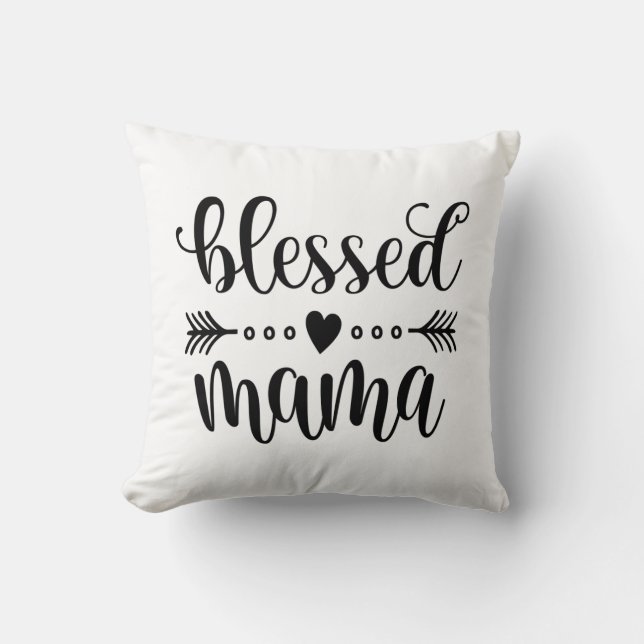 Coussin Citation de la Fête des mères de Maman bénie| Lanc (Recto)
