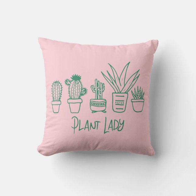 Coussin Citation de la mignonne Plante Lady Funny Cactus e (Recto)