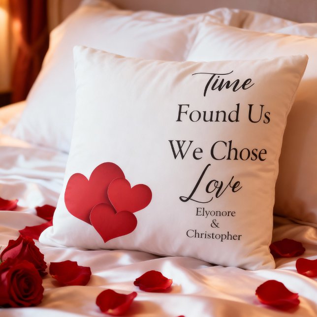 Coussin Citation de la Saint-Valentin : Le temps nous a tr (Créateur téléchargé)