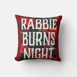 Coussin Citation de la soirée de Rabbie Burns sur fond bar